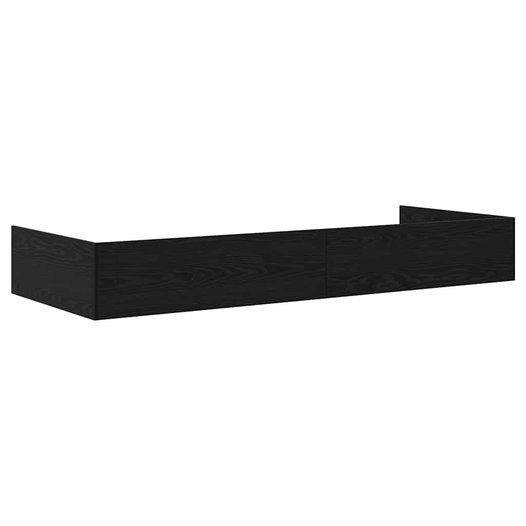 Storage Bed Frame with Drawer Black Oak 80 x 200 cm Engineered wood