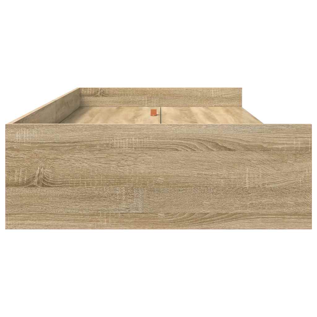 Storage Bed Frame with Drawer Sonoma Oak 80 x 200 cm Engineered wood