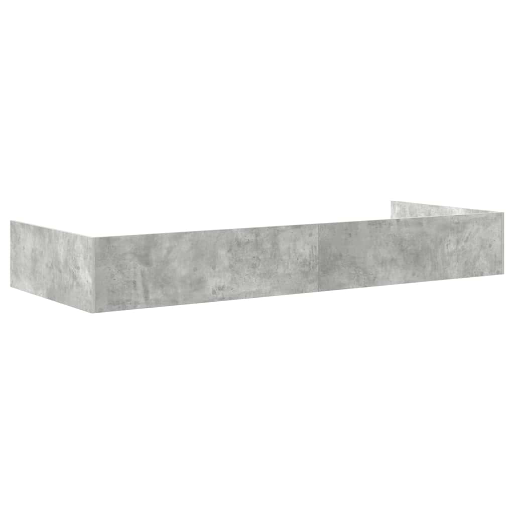 Storage Bed Frame Concrete Grey 80 x 200 cm Engineered wood