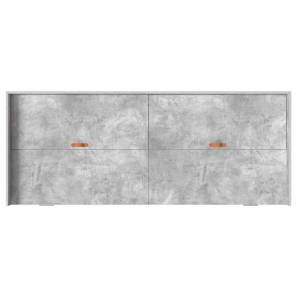 Storage Bed Frame Concrete Grey 80 x 200 cm Engineered wood