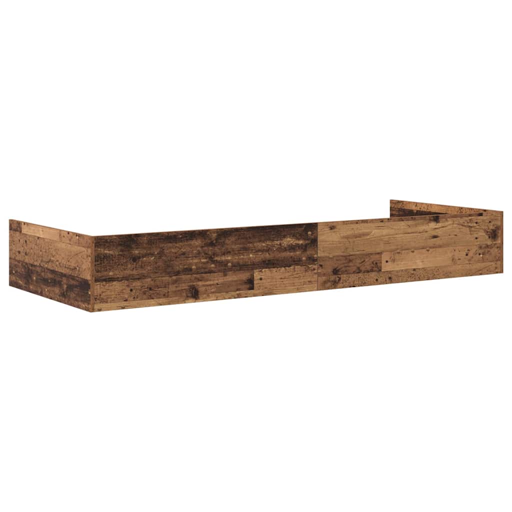 Storage Bed Frame with Headboard Old Wood 80 x 200 cm Engineered wood