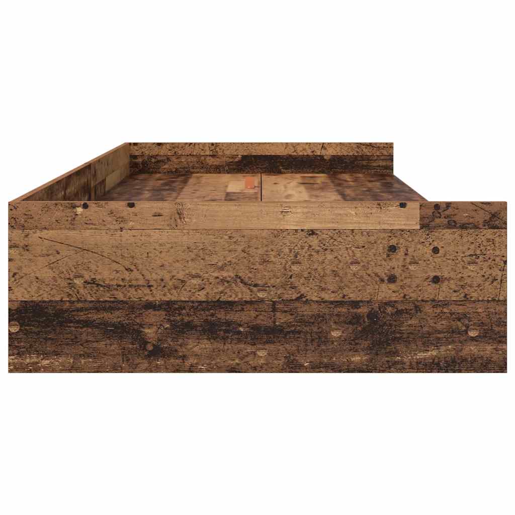 Storage Bed Frame with Headboard Old Wood 80 x 200 cm Engineered wood