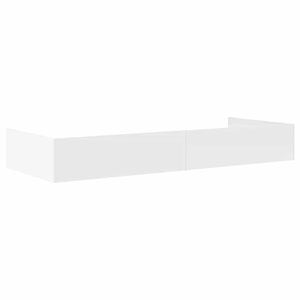 Storage Bed Frame with Headboard White 75 x 190 cm Engineered wood