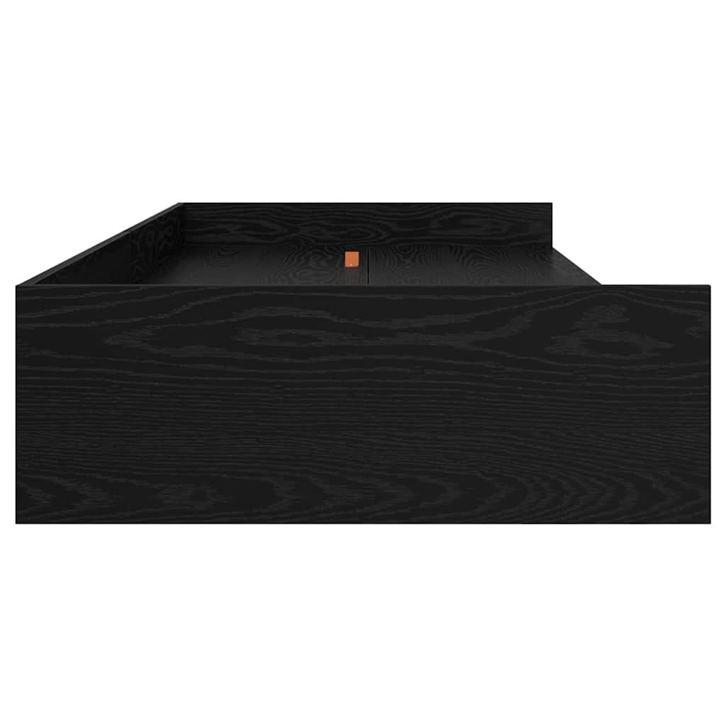 Storage Bed Frame with Drawer Black Oak 75 x 190 cm Engineered wood