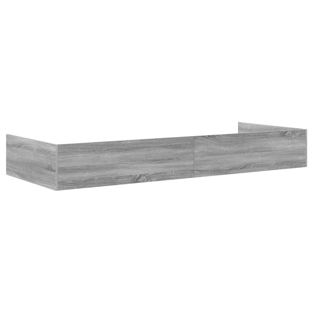 Storage Bed Frame with Drawer Grey Sonoma 75 x 190 cm Engineered wood
