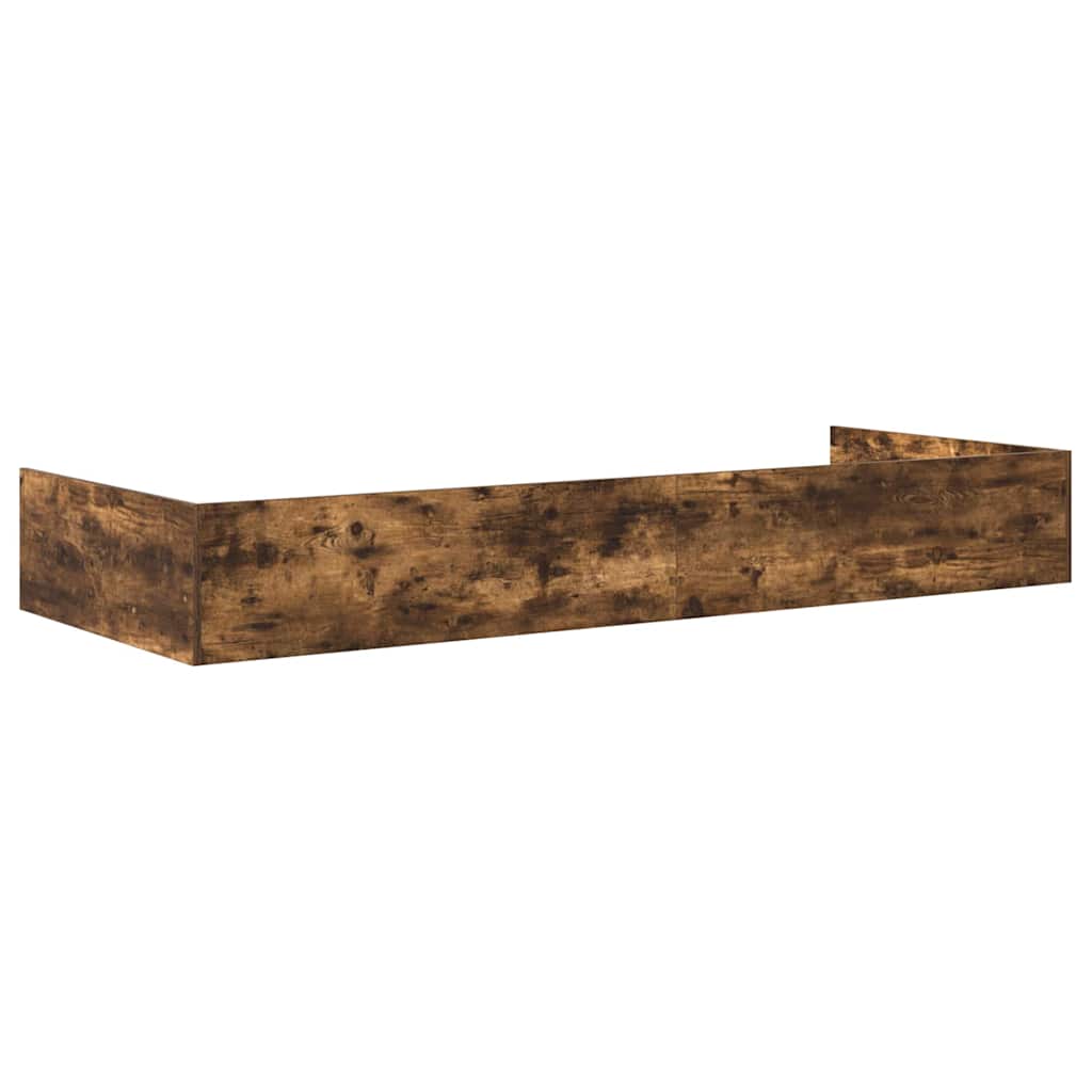 Storage Bed Frame with Headboard Old Wood 75 x 190 cm Engineered wood
