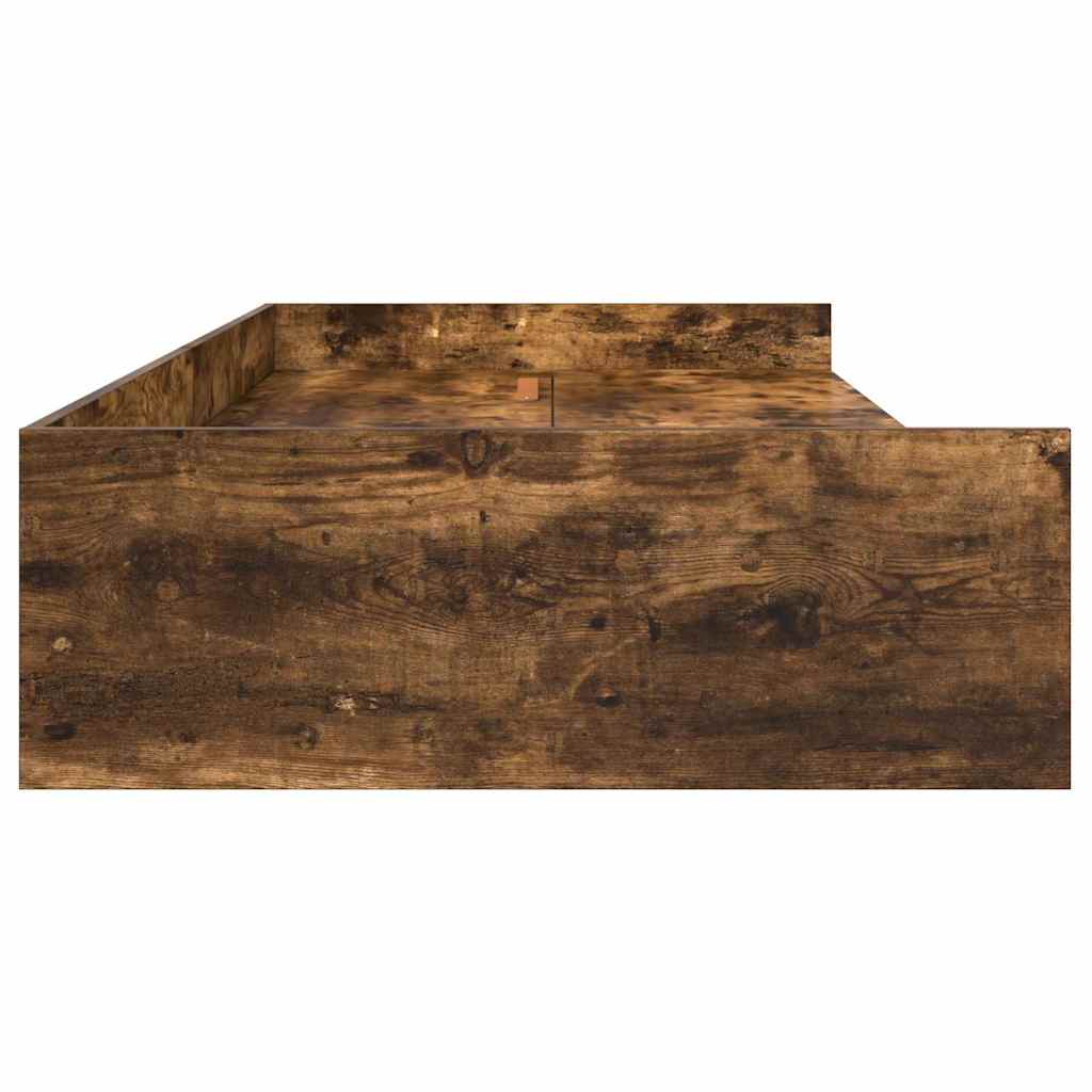 Storage Bed Frame with Headboard Old Wood 75 x 190 cm Engineered wood