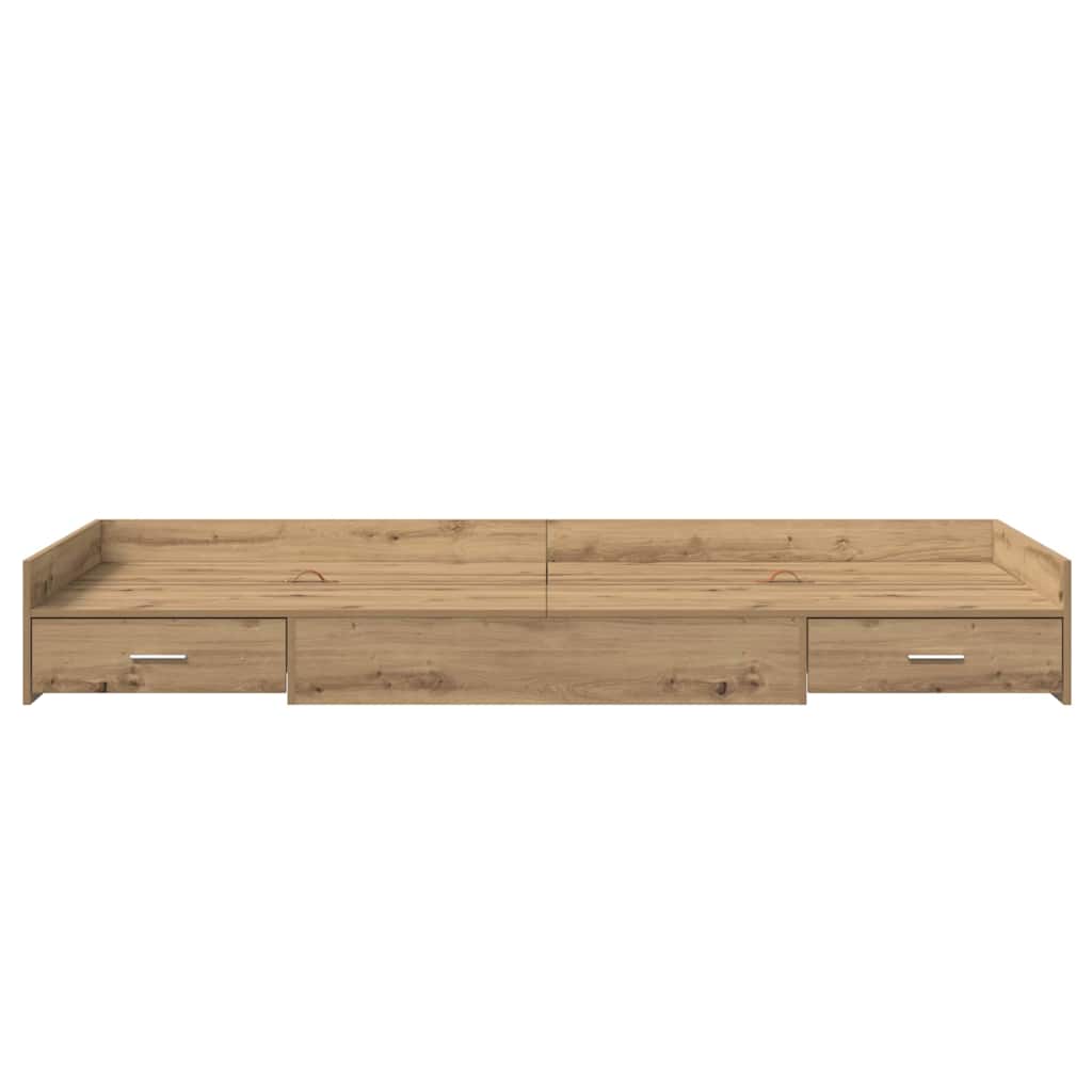 Storage Bed Frame with Drawer Artisan Oak 75 x 190 cm Engineered wood