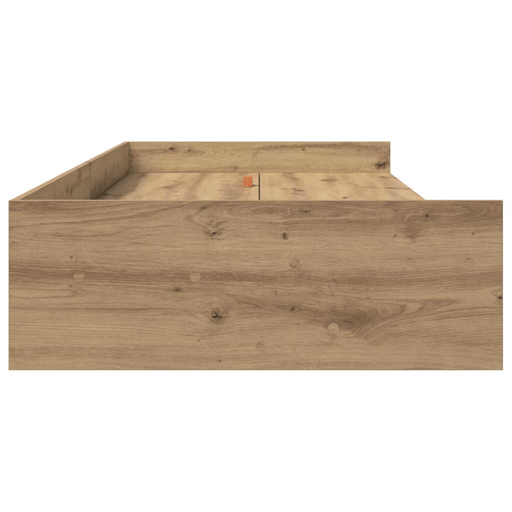 Storage Bed Frame with Drawer Artisan Oak 75 x 190 cm Engineered wood