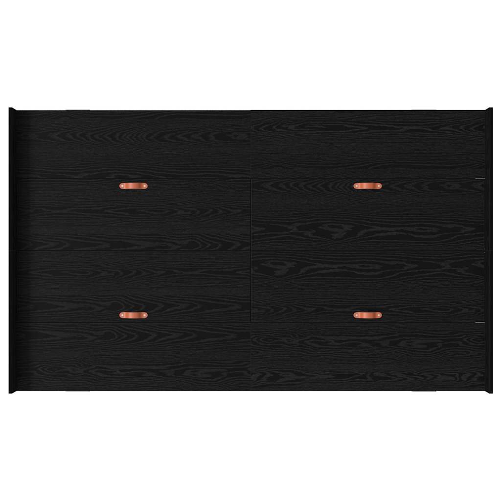 Storage Bed Frame with Drawer Black oak 120 x 190 cm Melamine