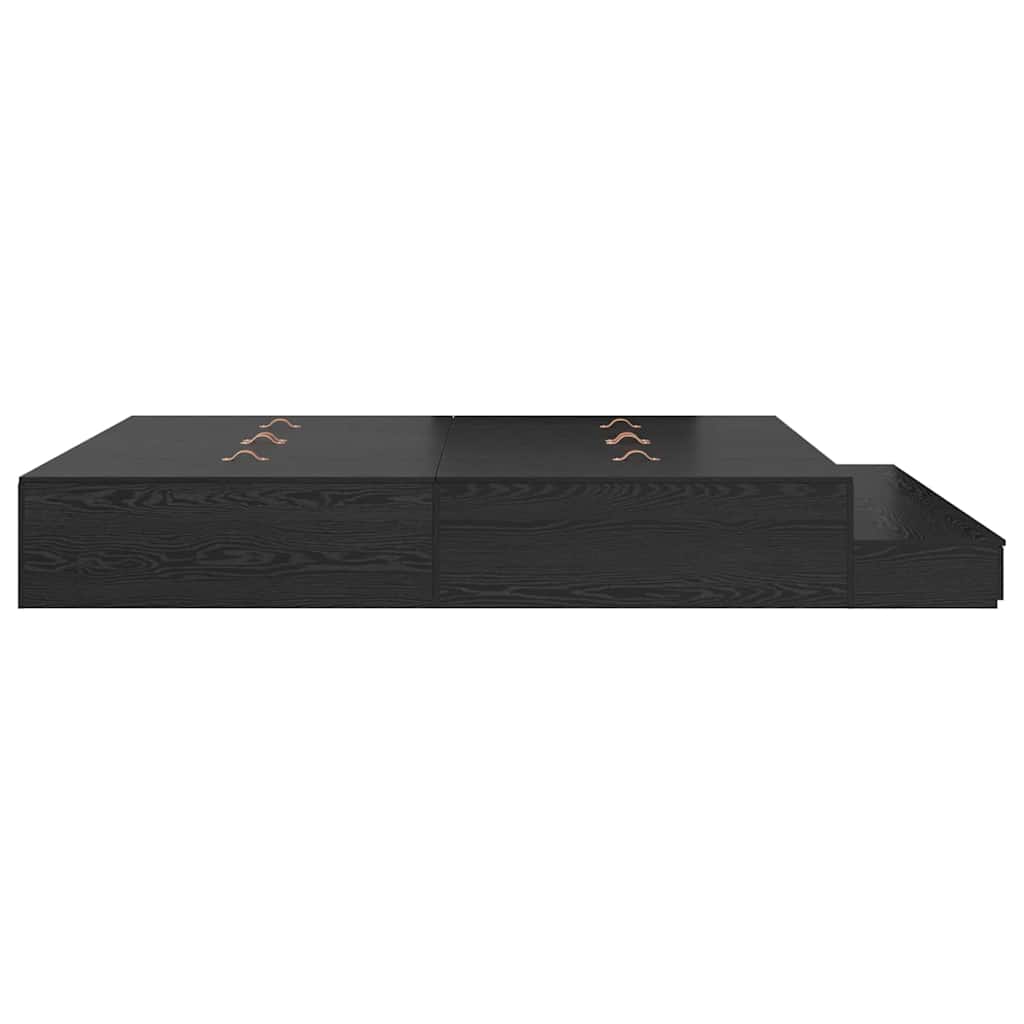 Storage Bed Frame Black Oak 200x200 cm
