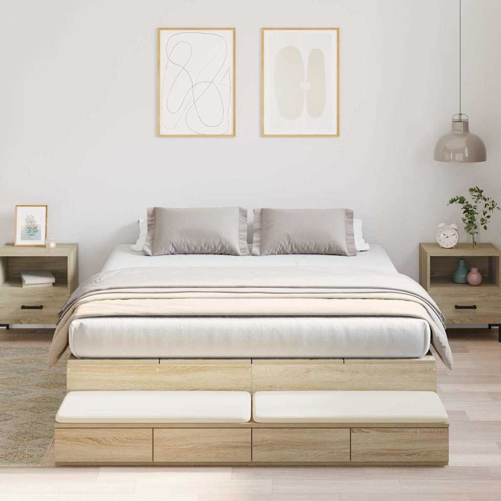 Storage Bed Frame Sonoma Oak 140x200 cm