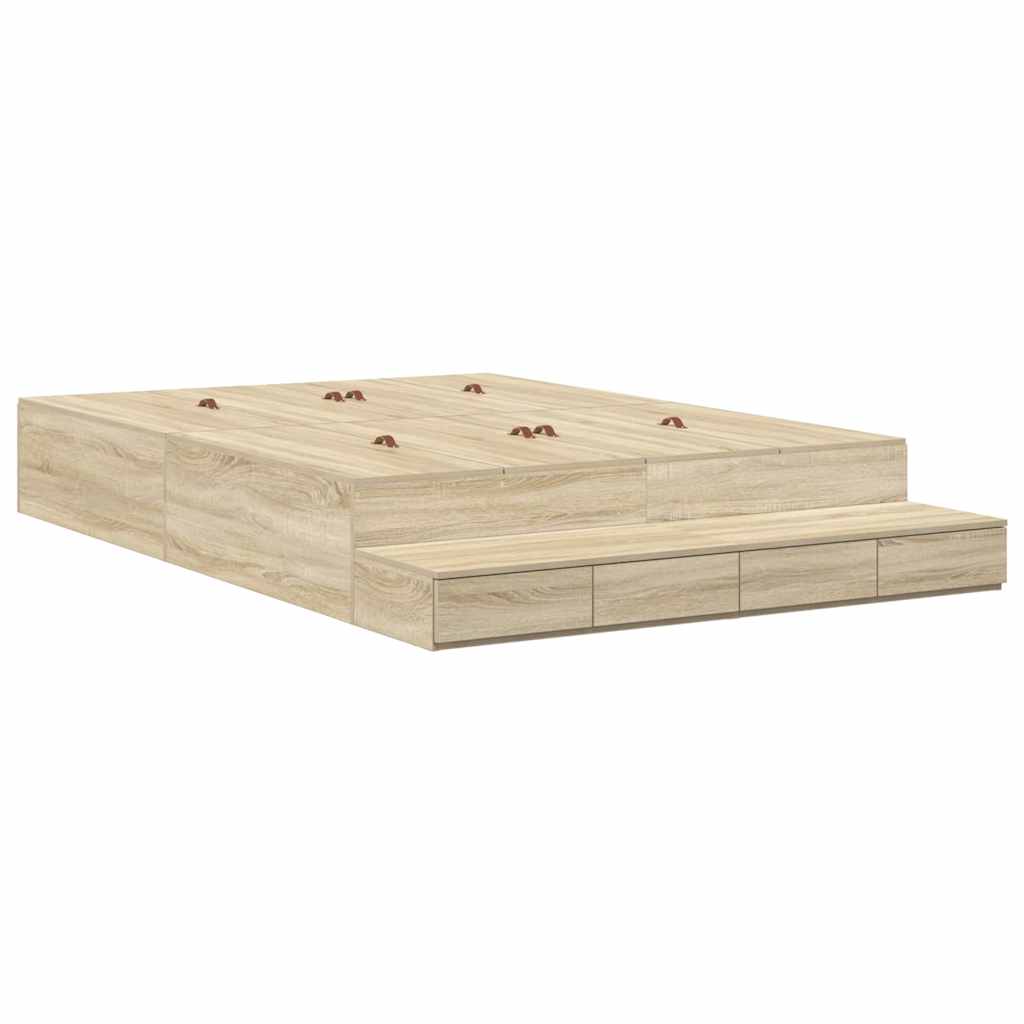 Storage Bed Frame Sonoma Oak 140x200 cm