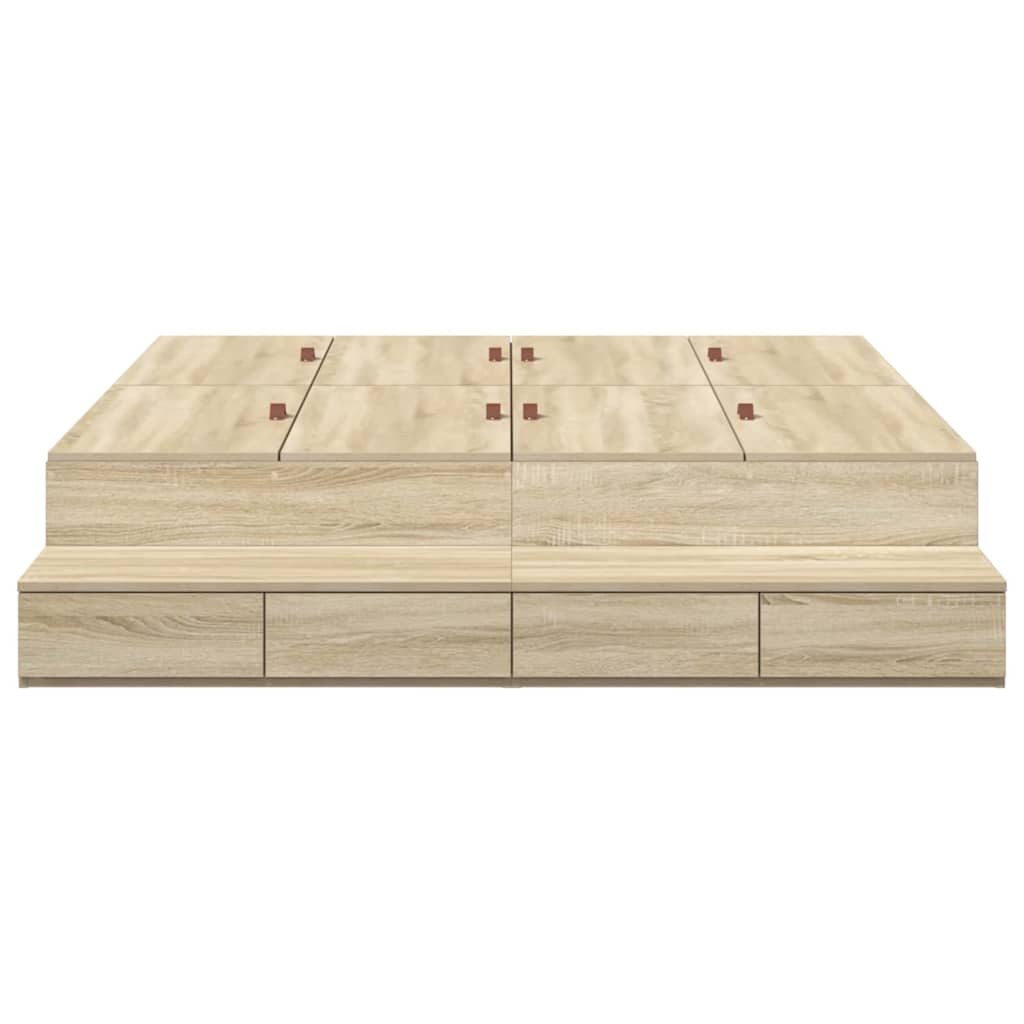 Storage Bed Frame Sonoma Oak 140x200 cm