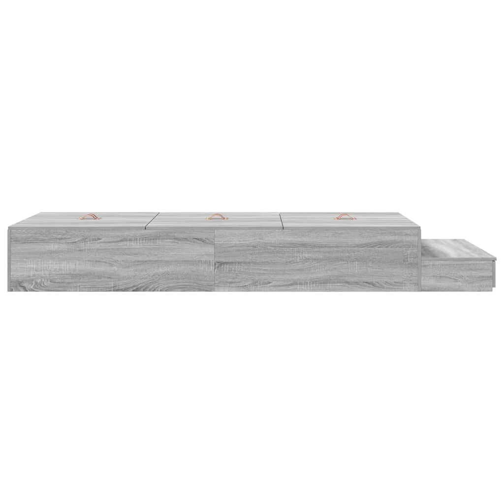 Storage Bed Frame Grey Sonoma 90x190 cm