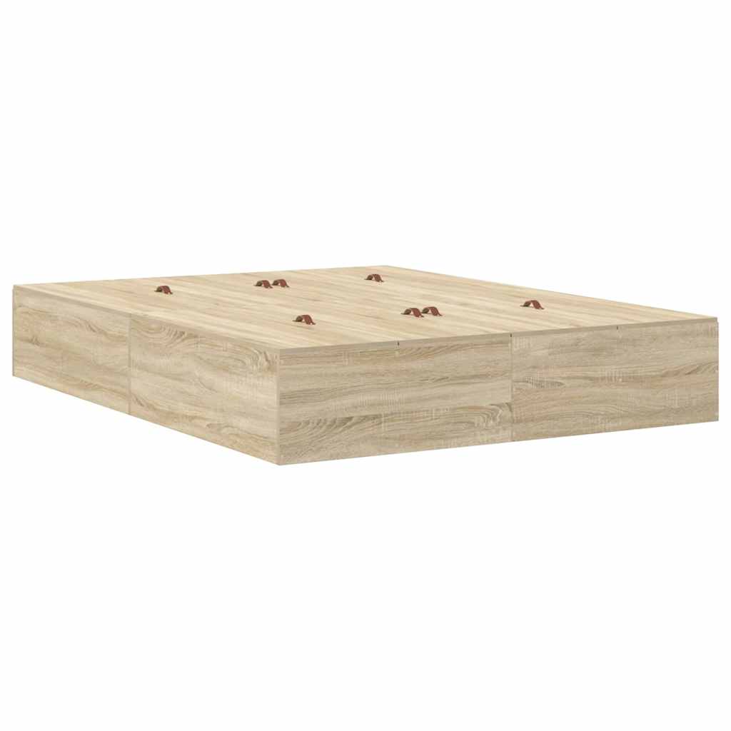 Storage Bed Frame Sonoma Oak 140x190 cm