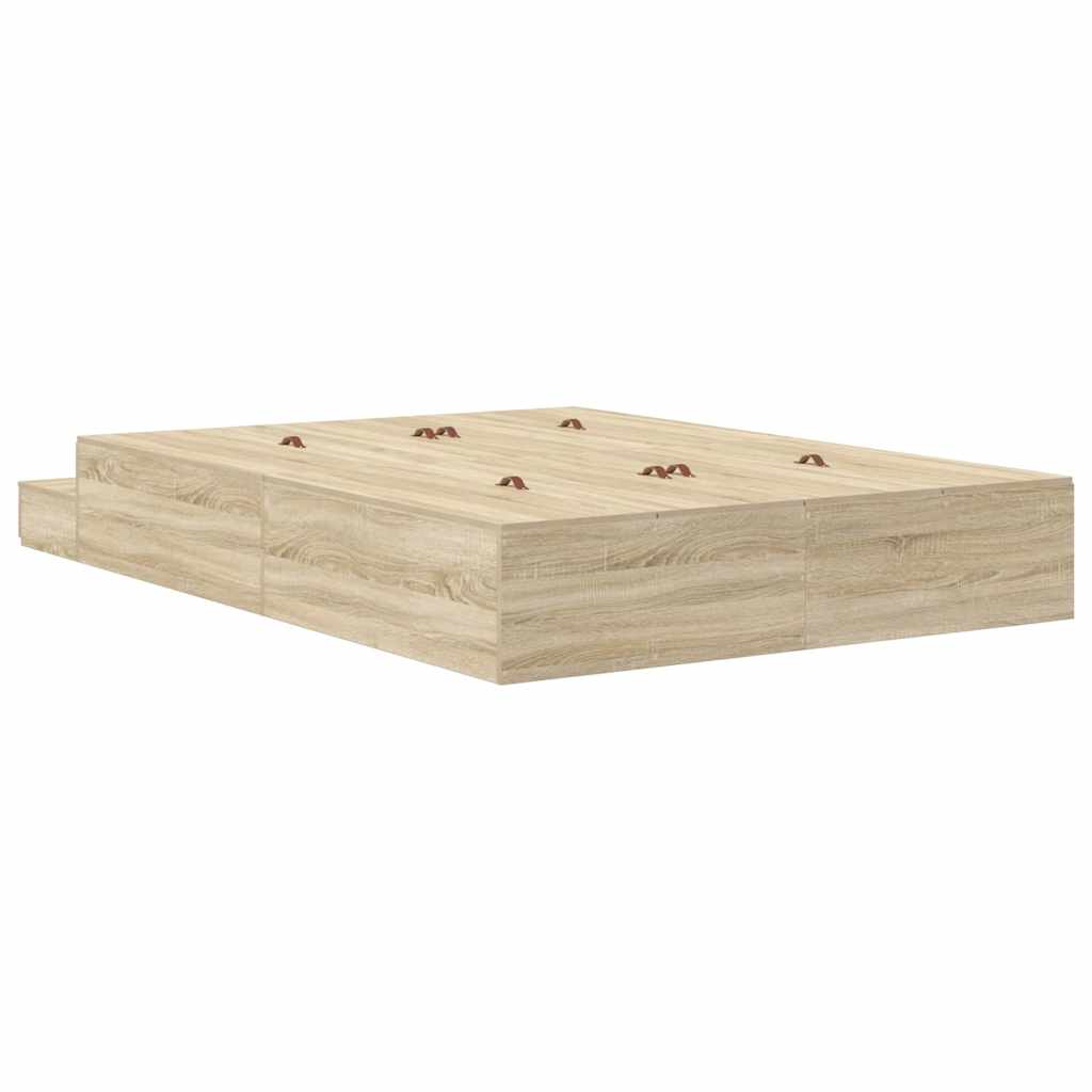 Storage Bed Frame Sonoma Oak 140x190 cm
