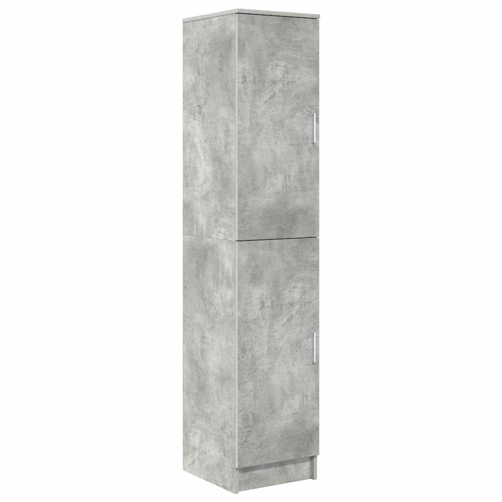 Desk with Storage Concrete Grey Engineered Wood
