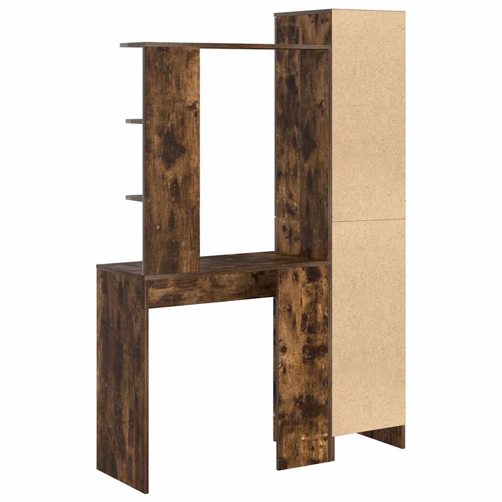 Desk with Storage Smoked Oak Engineered Wood