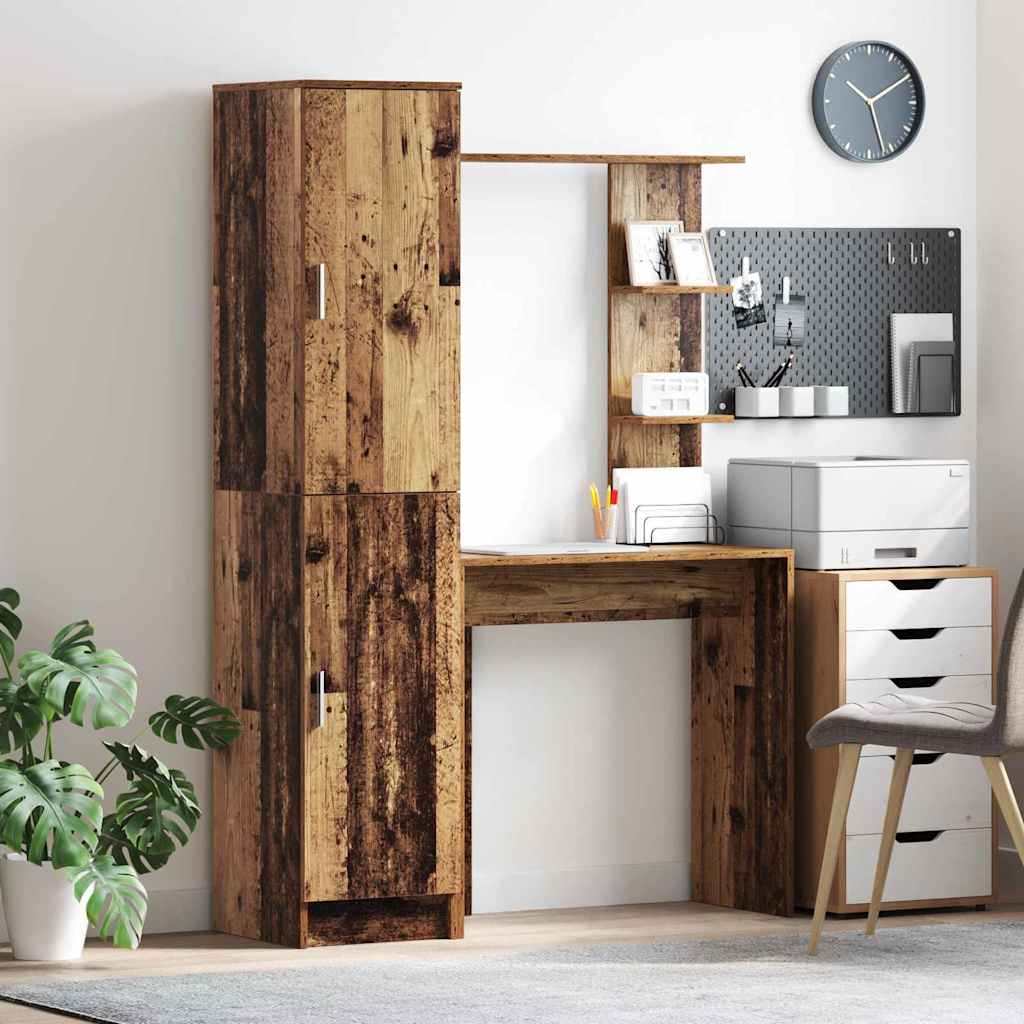 Desk with Storage Old Wood Engineered Wood