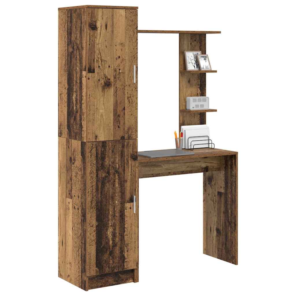 Desk with Storage Old Wood Engineered Wood