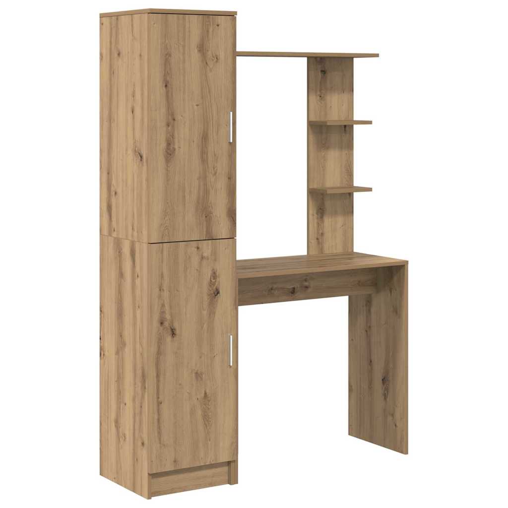 Desk with Storage Artisan Oak Engineered Wood