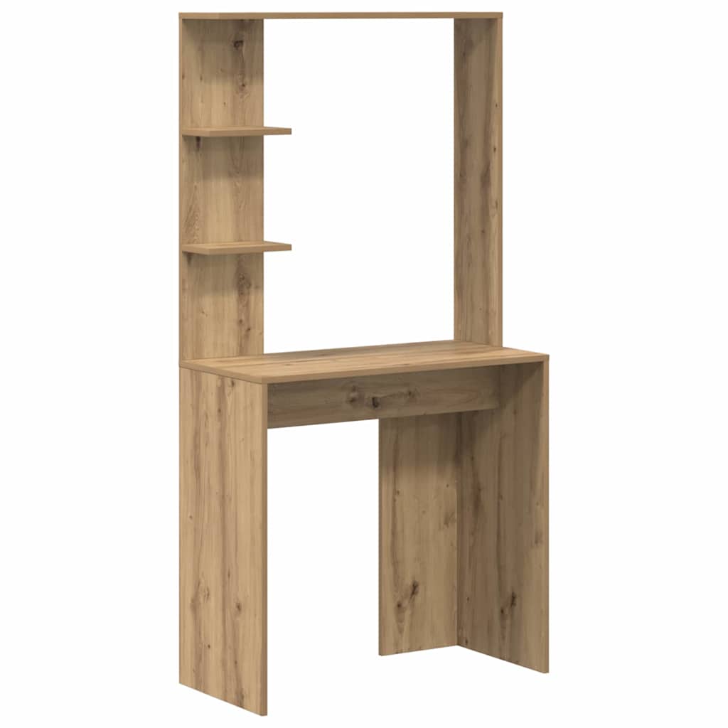 Desk with Storage Artisan Oak Engineered Wood