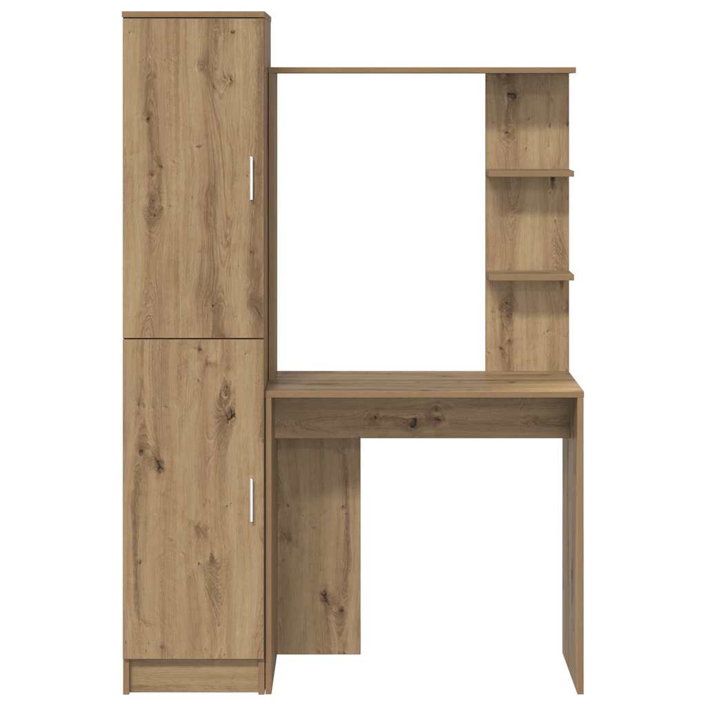 Desk with Storage Artisan Oak Engineered Wood