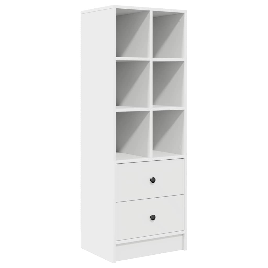 Desk with Storage White Engineered Wood