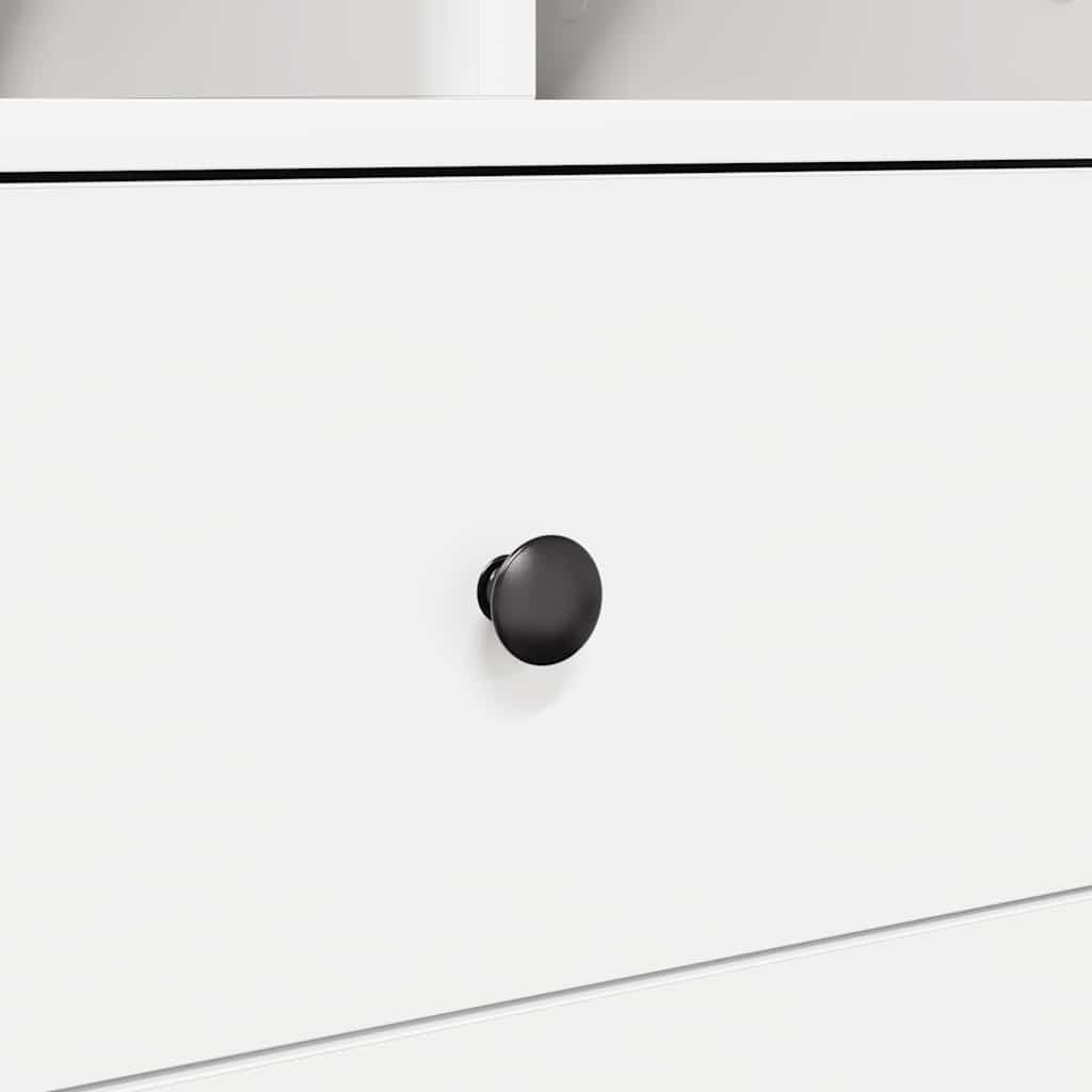 Desk with Storage White Engineered Wood