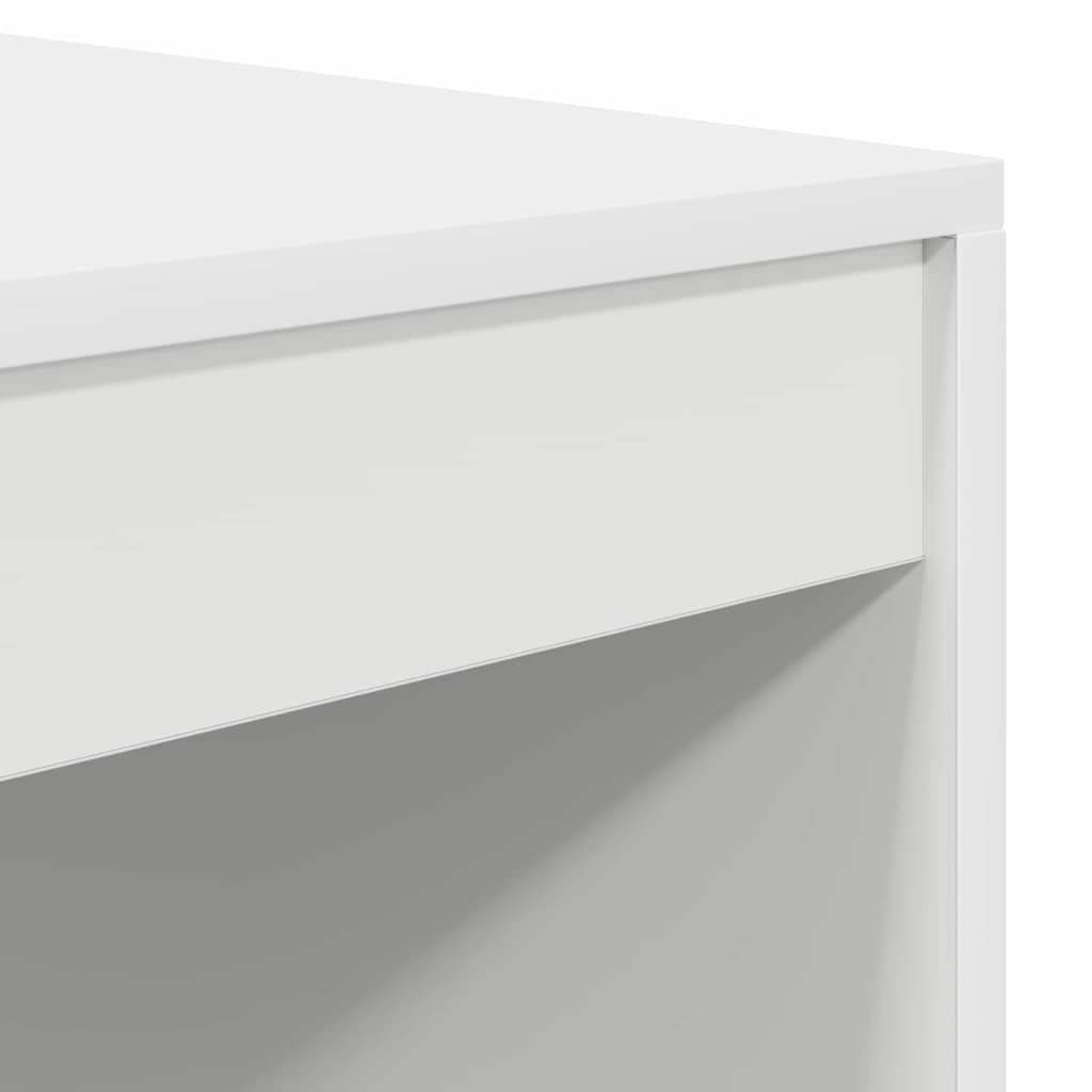 Desk with Storage White Engineered Wood