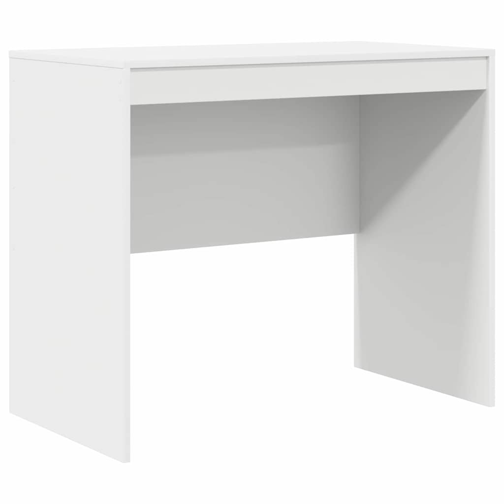 Desk with Storage White Engineered Wood
