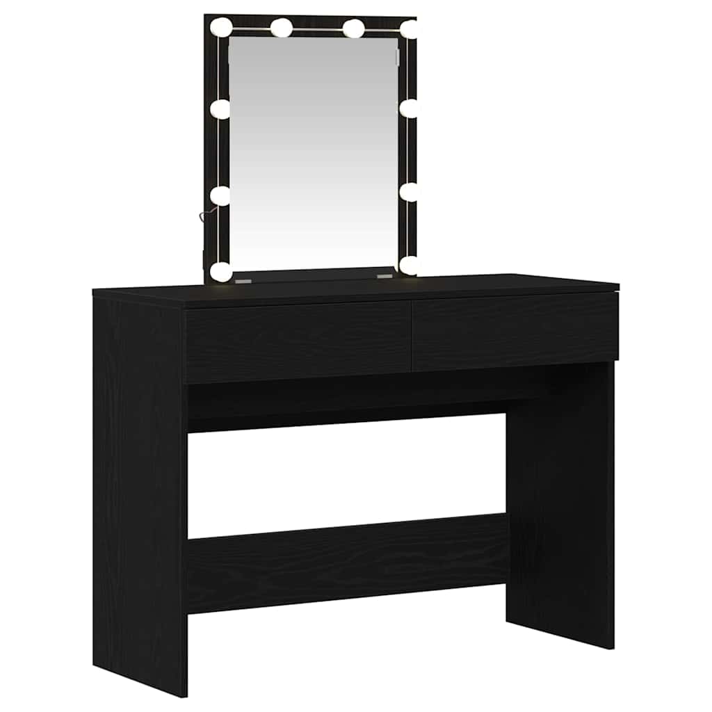 Modern Wooden Dressing Table Makeup Vanity Desk Table With Drawers LED Mirror