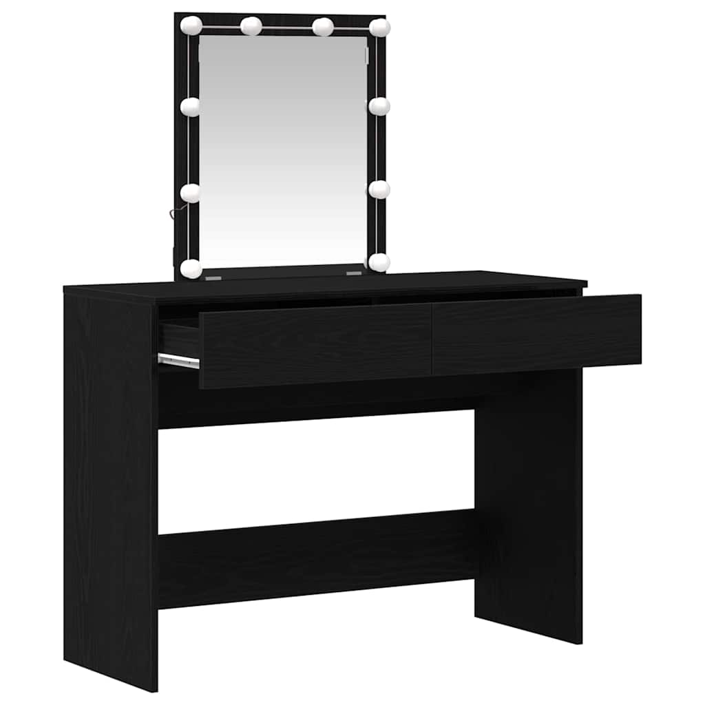 Modern Wooden Dressing Table Makeup Vanity Desk Table With Drawers LED Mirror