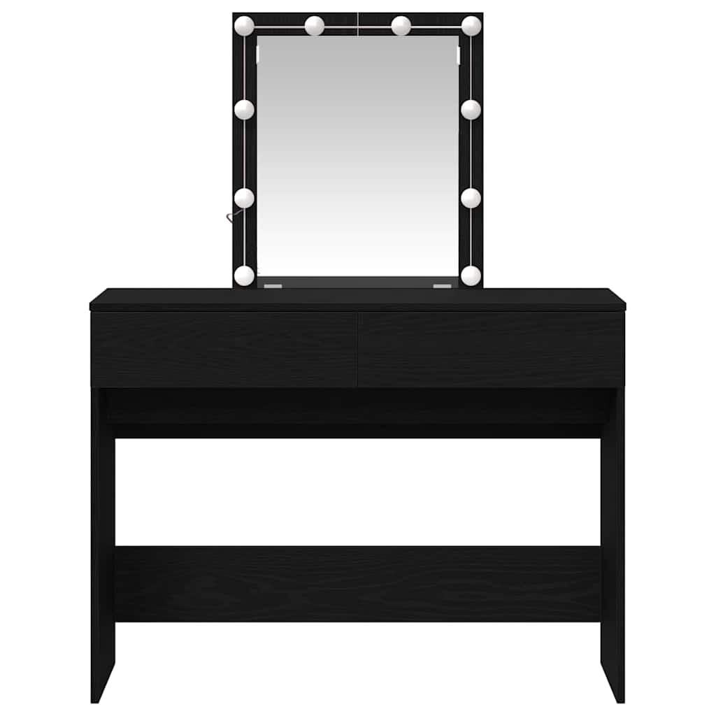 Modern Wooden Dressing Table Makeup Vanity Desk Table With Drawers LED Mirror