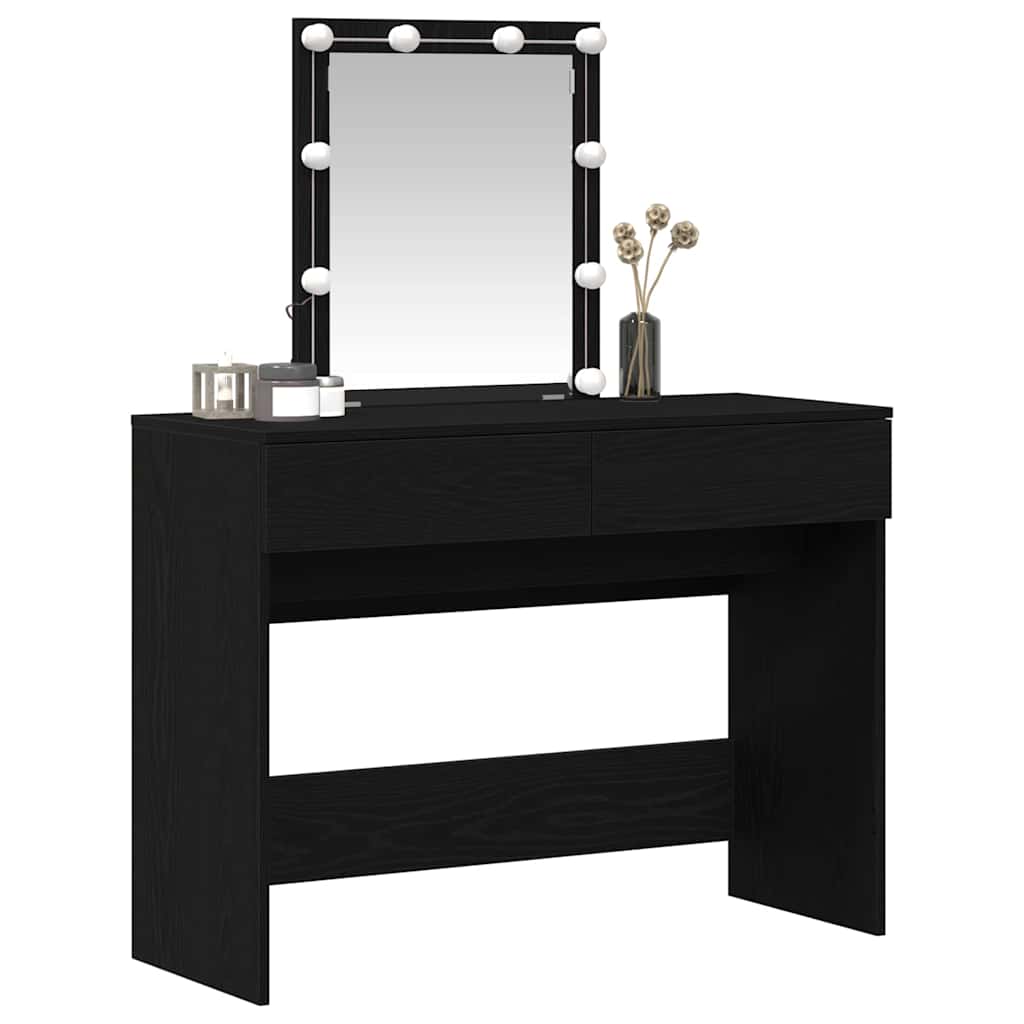 Modern Wooden Dressing Table Makeup Vanity Desk Table With Drawers LED Mirror