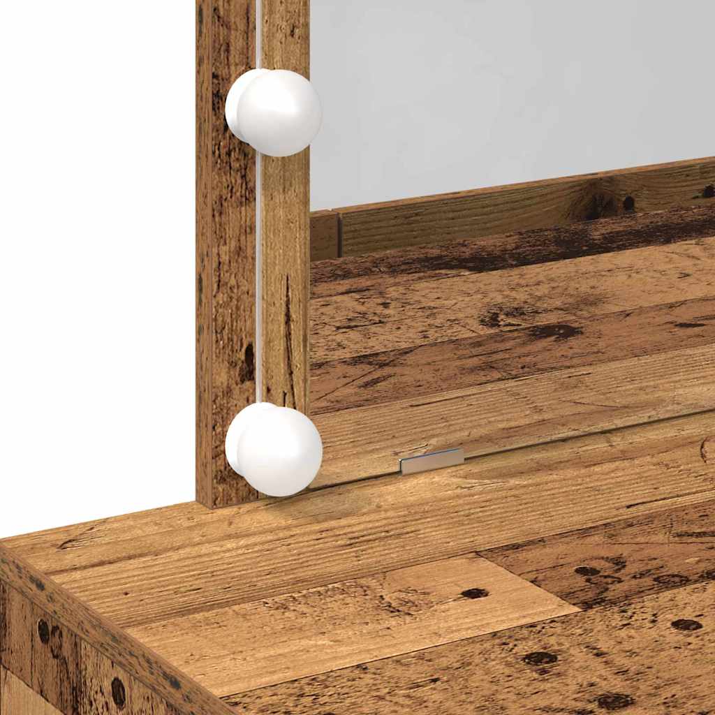 Modern Wooden Wide Dressing Table Makeup Vanity Desk With LED Mirror & Drawers