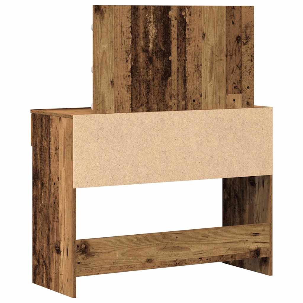 Modern Wooden Wide Dressing Table Makeup Vanity Desk With LED Mirror & Drawers