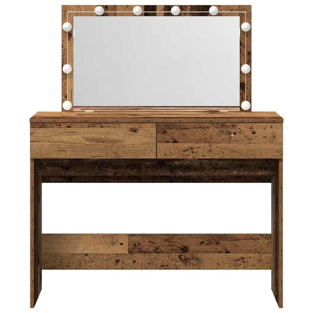 Modern Wooden Wide Dressing Table Makeup Vanity Desk With LED Mirror & Drawers