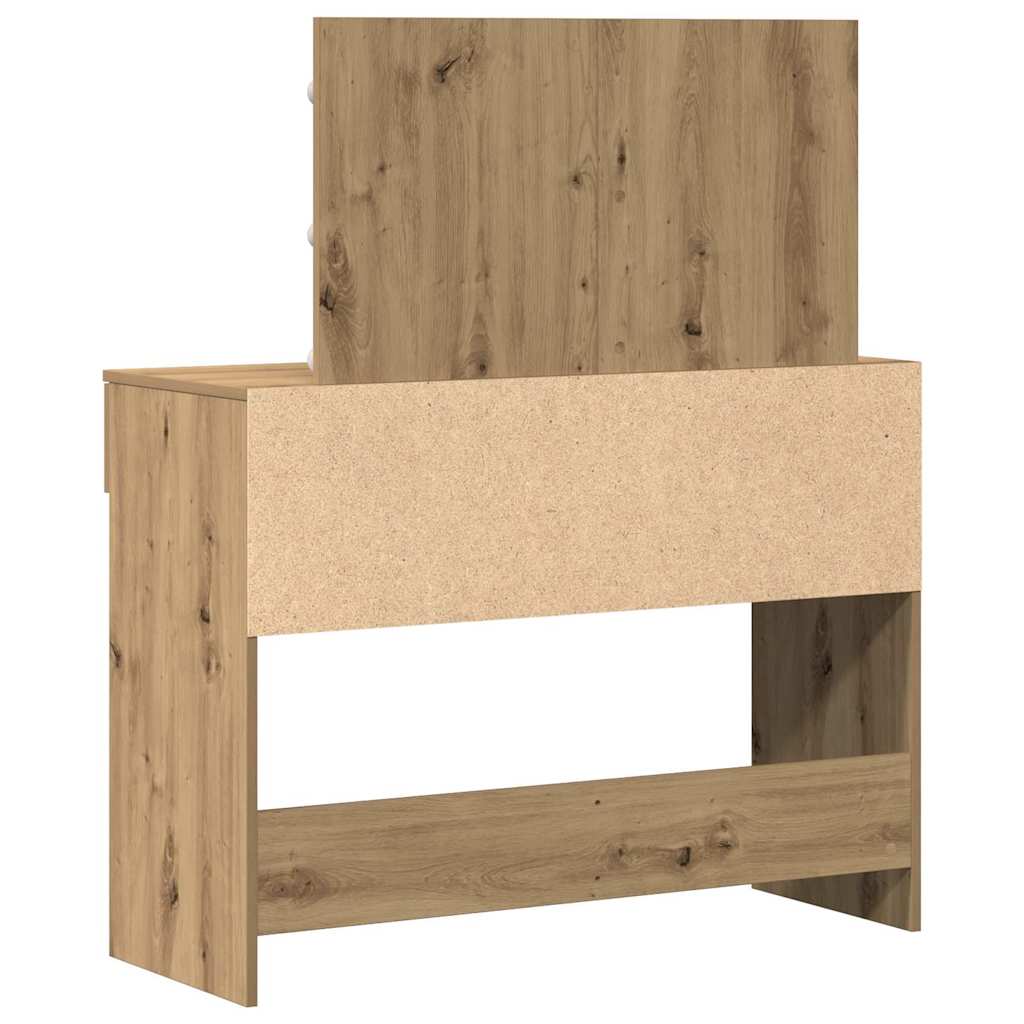 Modern Wooden Wide Dressing Table Makeup Vanity Desk With LED Mirror & Drawers