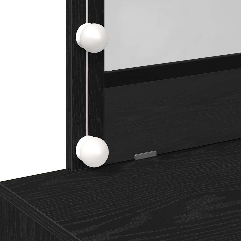 Modern Wooden Wide Dressing Table Makeup Vanity Desk With LED Mirror & Drawers