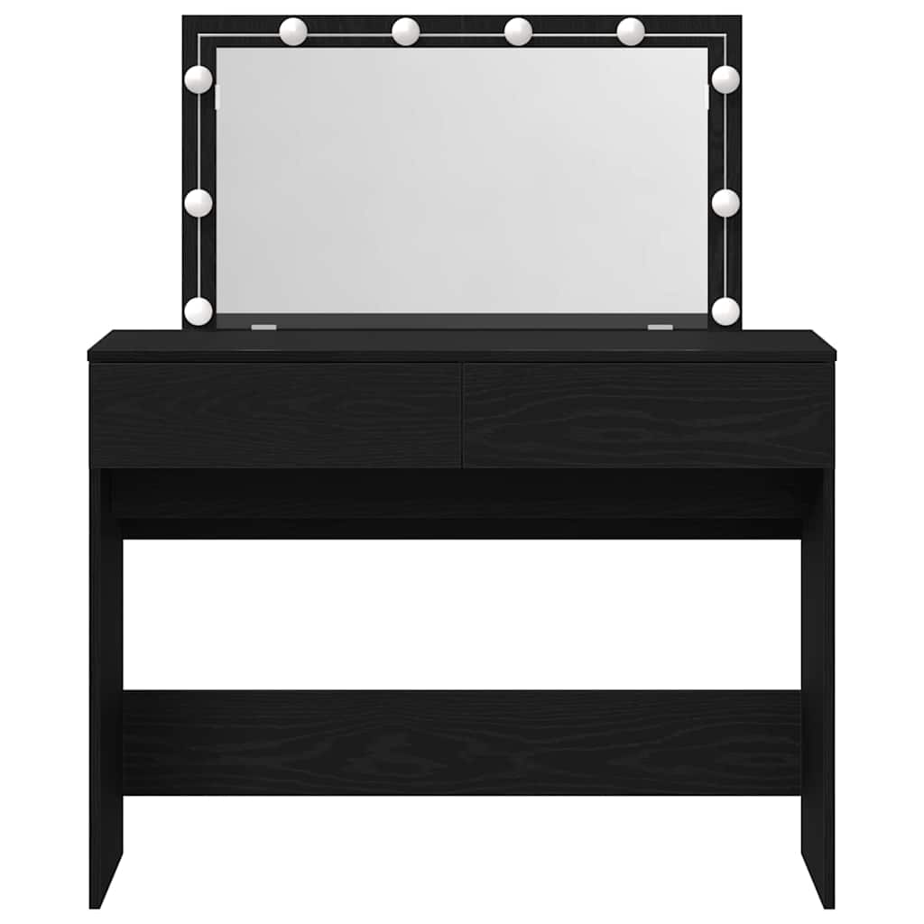 Modern Wooden Wide Dressing Table Makeup Vanity Desk With LED Mirror & Drawers