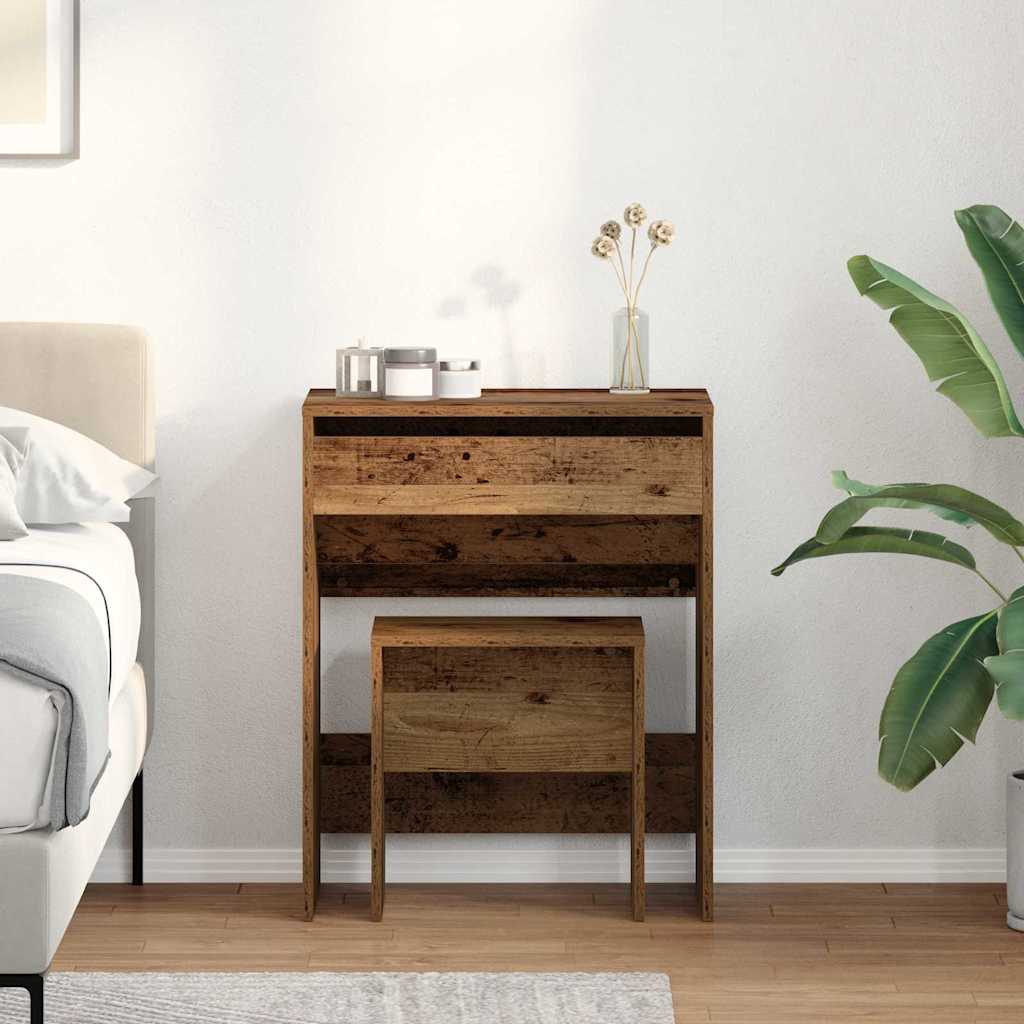 Modern Wooden Dressing Table Makeup Vanity Table With Lift Up Mirror Storage