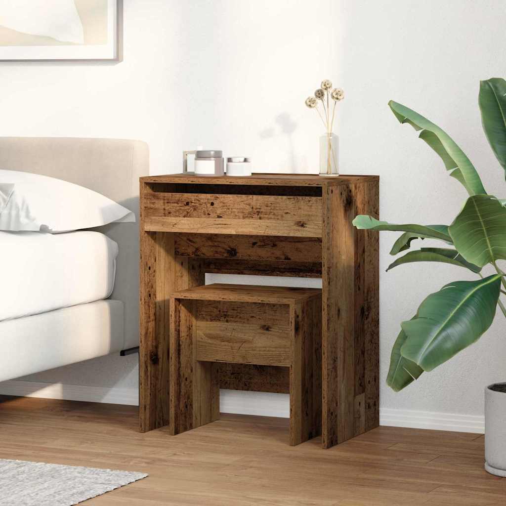 Modern Wooden Dressing Table Makeup Vanity Table With Lift Up Mirror Storage