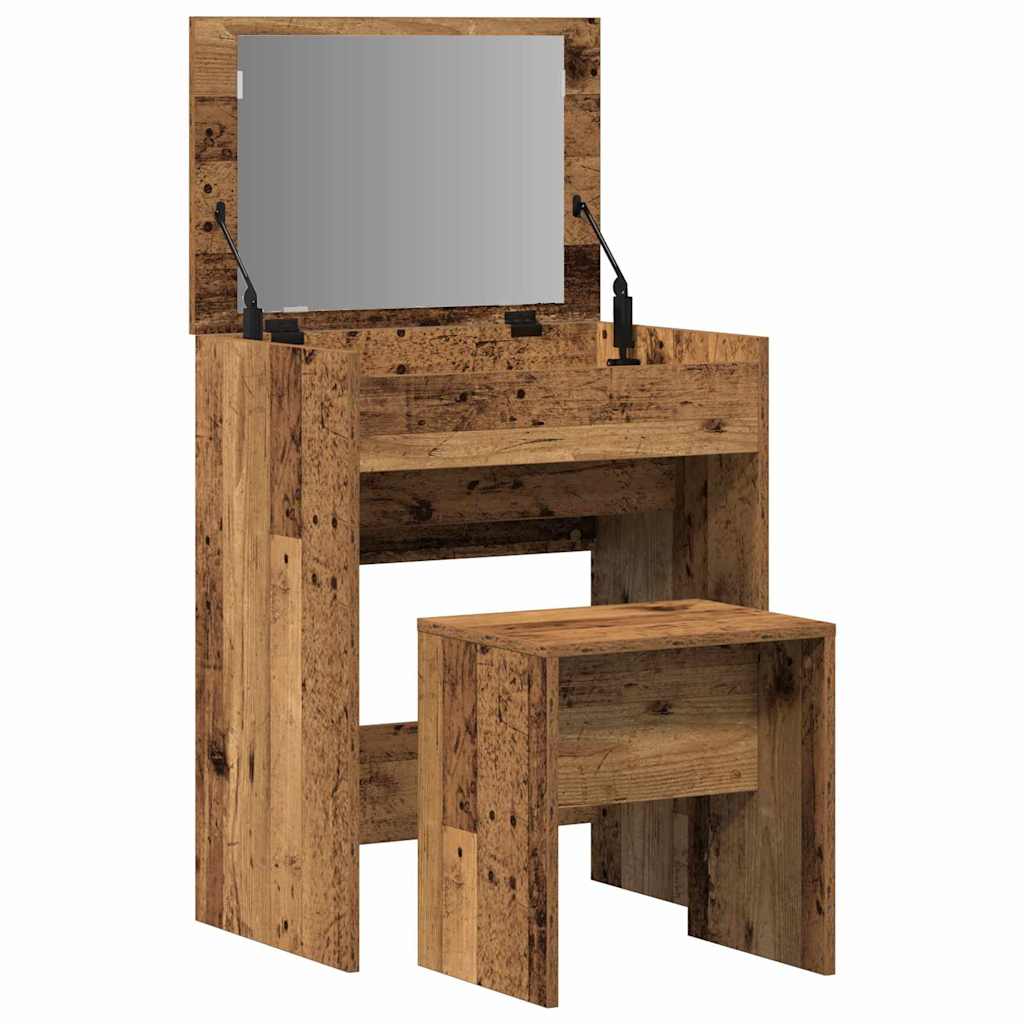 Modern Wooden Dressing Table Makeup Vanity Table With Lift Up Mirror Storage
