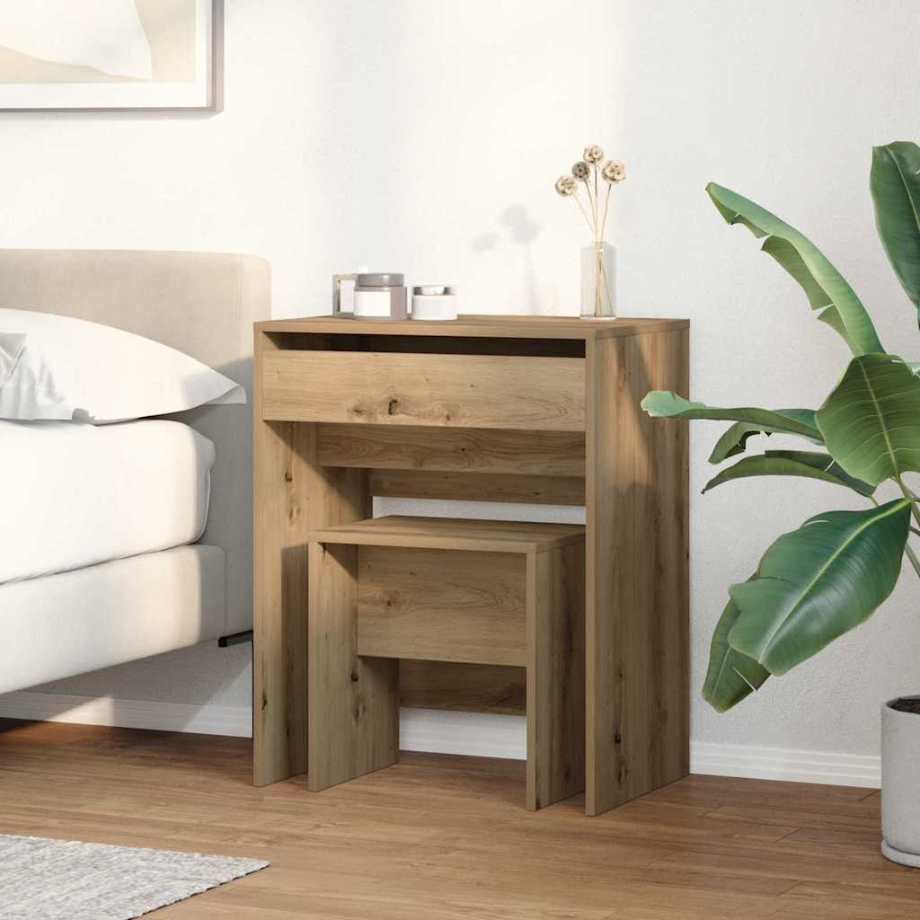 Modern Wooden Dressing Table Makeup Vanity Table With Lift Up Mirror Storage