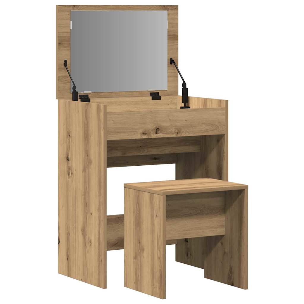 Modern Wooden Dressing Table Makeup Vanity Table With Lift Up Mirror Storage