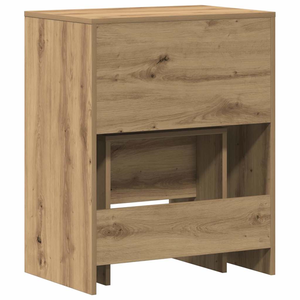 Modern Wooden Dressing Table Makeup Vanity Table With Lift Up Mirror Storage