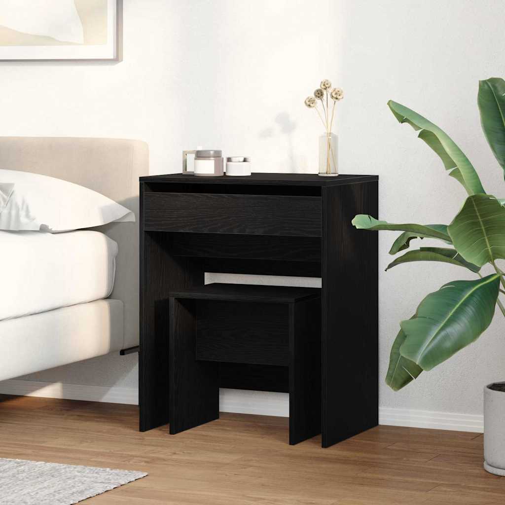 Modern Wooden Dressing Table Makeup Vanity Table With Lift Up Mirror Storage