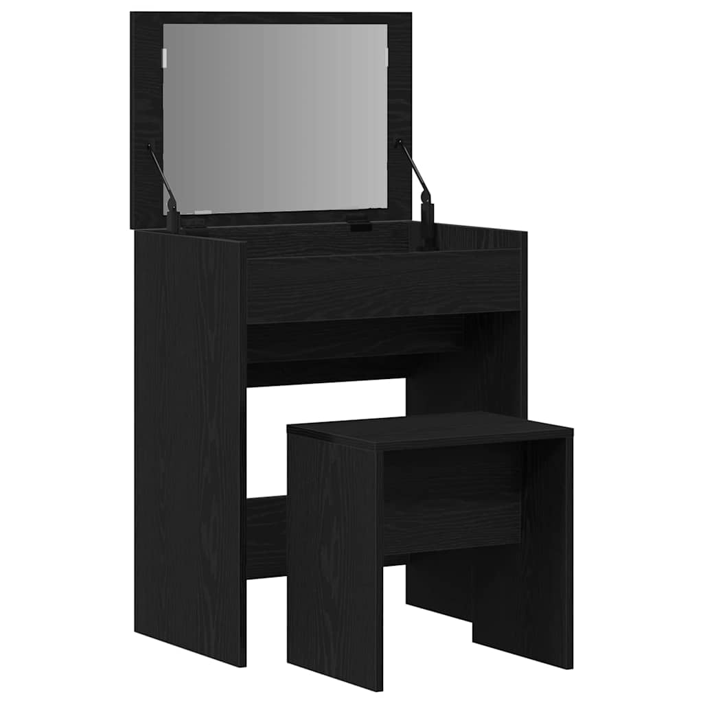 Modern Wooden Dressing Table Makeup Vanity Table With Lift Up Mirror Storage